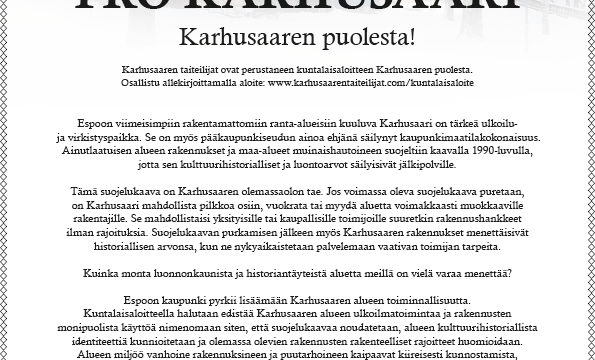 Pro Karhusaari – paperiversio aloitteesta kirjastoissa
