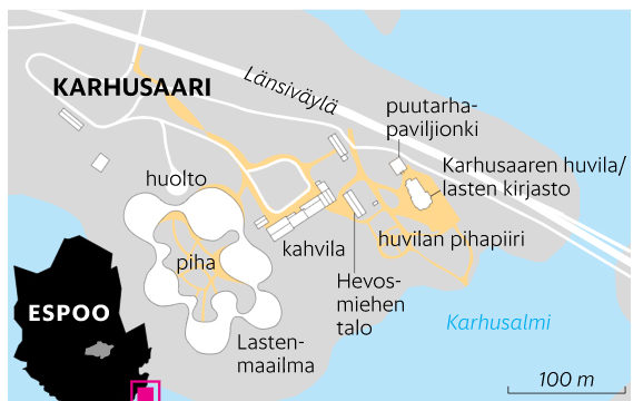 HS 28.5.2020: Länsiväylän varteen ranta- ja suojelukaava-alueelle suunniteltu Lastenmaailma-hanke kariutui